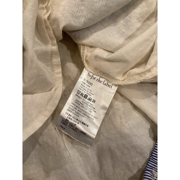 Sofie the Label Sydney Blue Knit Patchwork Mini Dress Collared Puff Sleeve S - Picture 5 of 10